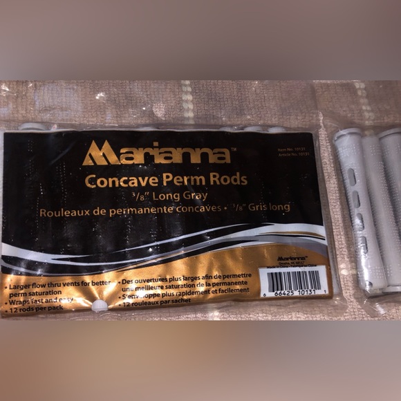 Mariana 4 packs of 12 concave perming rods for hair 3/8” long grey 48 total NEW - Picture 4 of 14